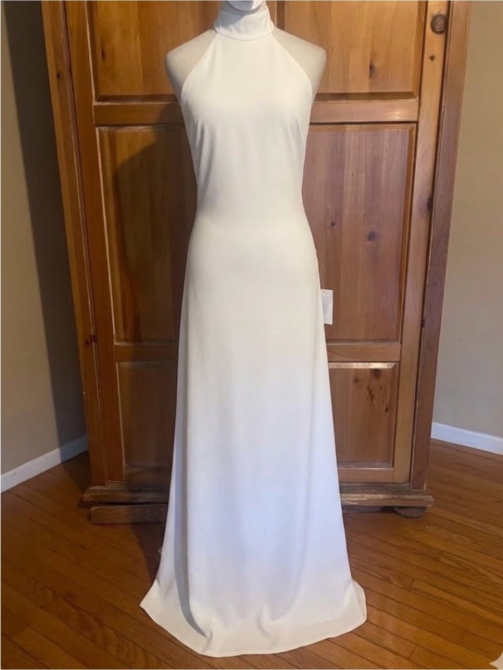 New Lulus Capture your Heart Elegant Ivory Halter Maxi Dress Sz Small